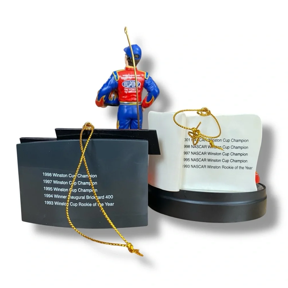 NASCAR Diecast Ornament Set with Blue & Red Jeff Gordon Racecar